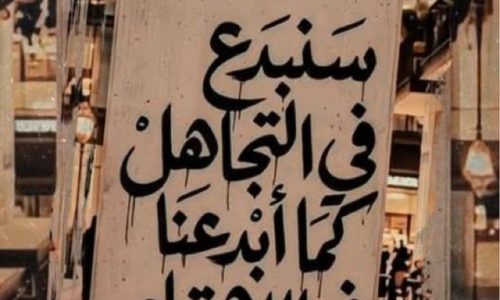 سنبدع في التجاهل…كما أبدعنا في الاهتمام.